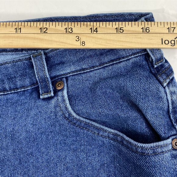 Lee Original Jeans Womens Plus Size 18 L Medium Wash Denim Straight Mom‎ Hi Rise - Picture 8 of 12